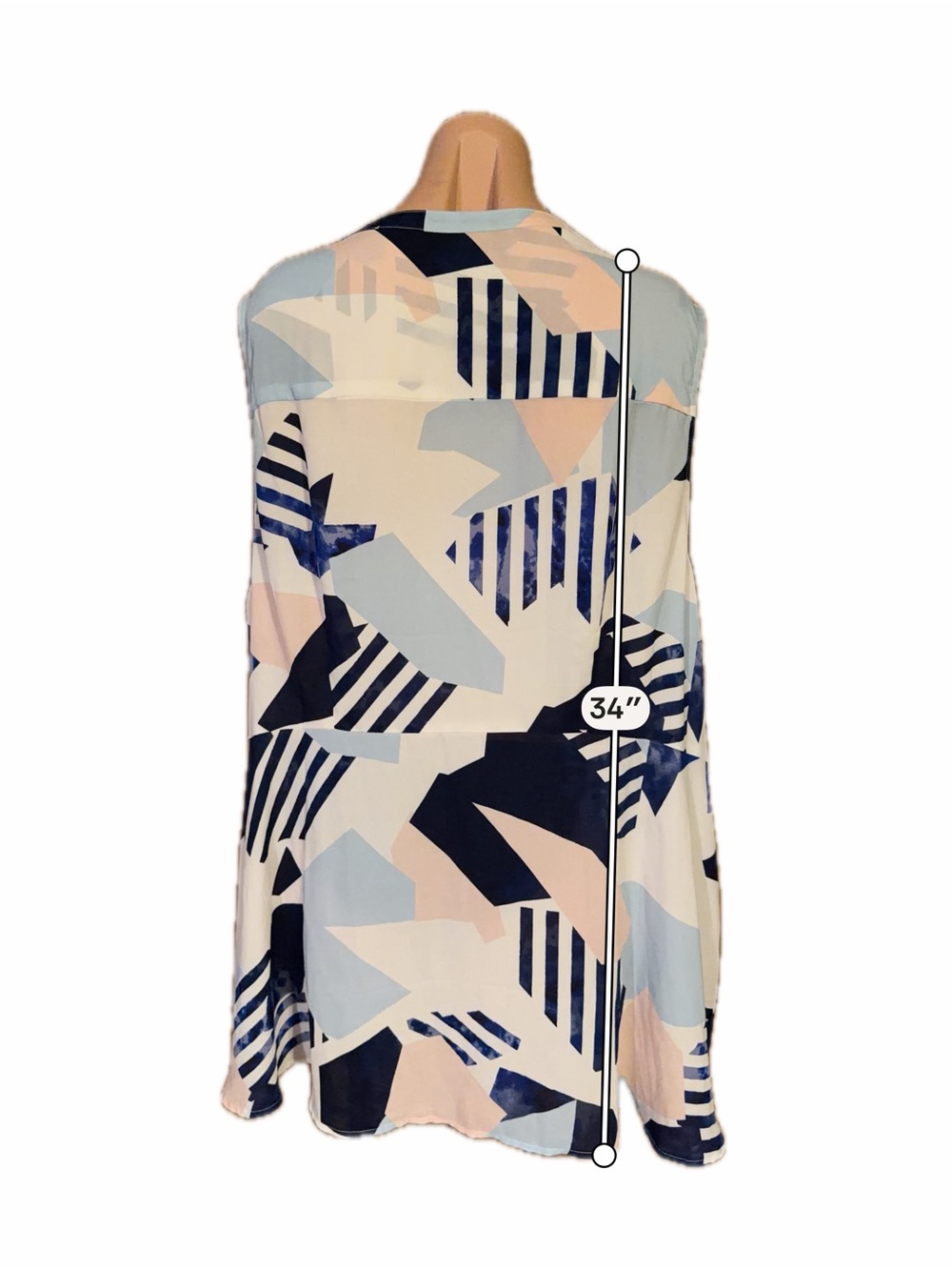 Torrid Women’s 4X Georgette Tie Front Sleeveless Abstract Geometric Tank Top - Picture 9 of 10